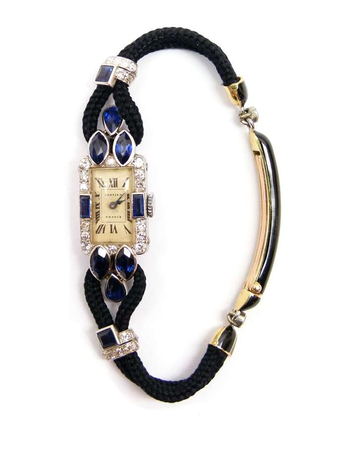 Art Deco sapphire and diamond lady's wristwatch